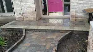 Paved block walkway and entry.