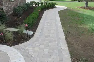 Outdoor paver walkway with landscaping in San Marino, California.